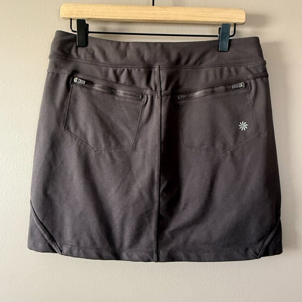 Women's M Athleta Gray Trailside Skort Zipper Pockets - Picture 3 of 8